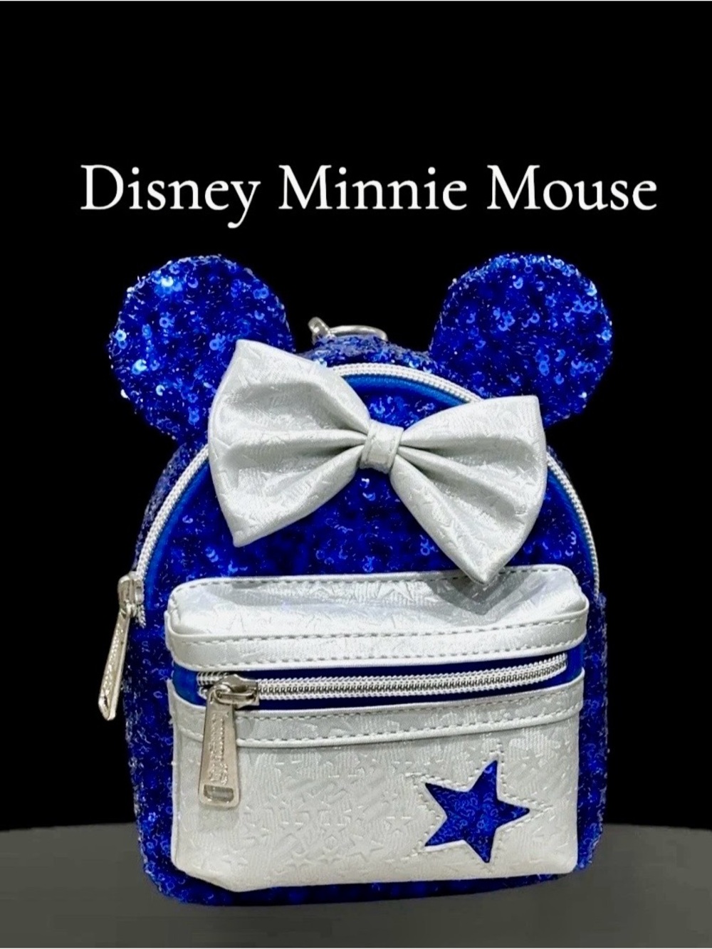 Loungefly Disney Wristlet Minnie Mouse Sequined Backpack – Wishes Come True Blue